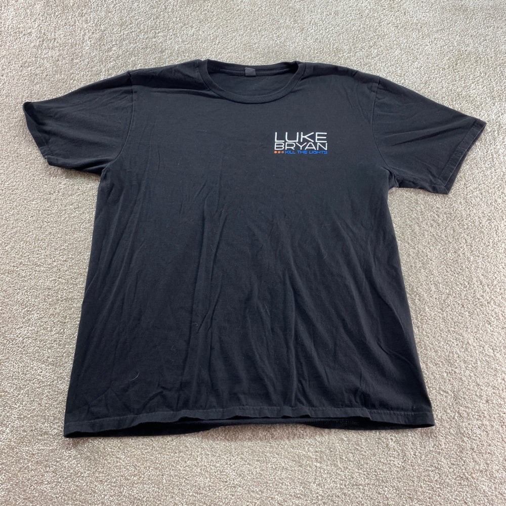 Luke‎ Bryan Shirt Mens Large Black Kill The Lights Tour Short Sleeve Graphic Tee